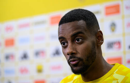 Alexander Isak of Sweden is interviewed