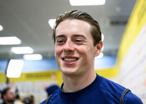 Elliot Stroud of Sweden is interviewed