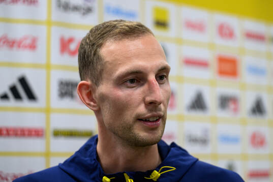 Gustaf Nilsson of Sweden is interviewed