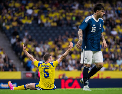 Gabriel Gudmundsson of Sweden reacts