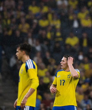 Yasin Ayari and Viktor Gyökeres of Sweden