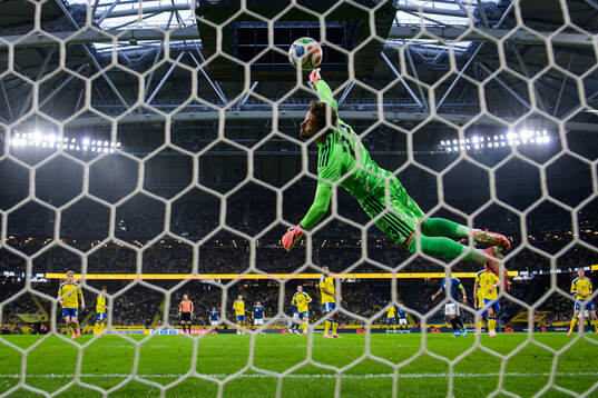 Goalkeeper Kristoffer Nordfeldt of Sweden