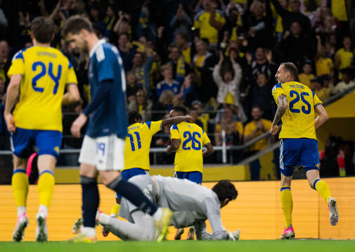 Gustaf Nilsson of Sweden celebrates