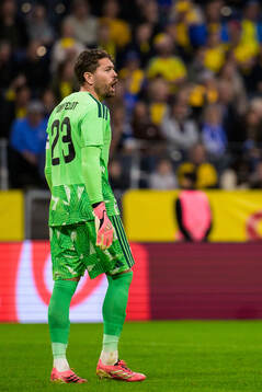 Goalkeeper Kristoffer Nordfeldt of Sweden