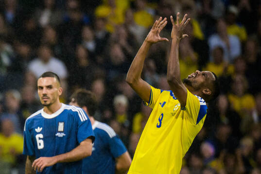 Alexander Isak of Sweden looks dejected