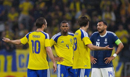 Benjamin Nygren, Isak Hien and Daniel Svensson of Sweden in