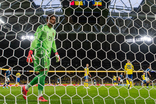 Goalkeeper Kristoffer Nordfeldt, Carl Starfelt and Eric