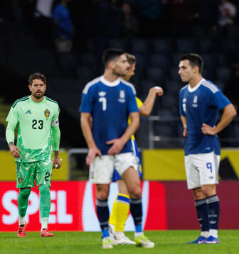 Goalkeeper Kristoffer Nordfeldt of Sweden