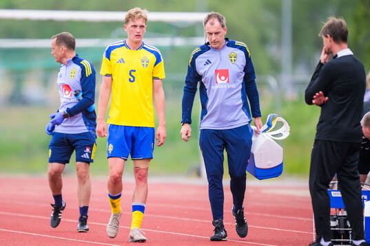 Olle Samuelsson of Sweden leaves the pitch