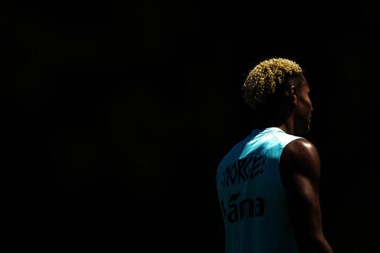 Antonio Nusa of the Norwegian national football team at a