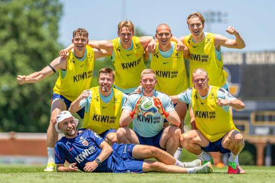 Players of the Norwegian national football team celebrate