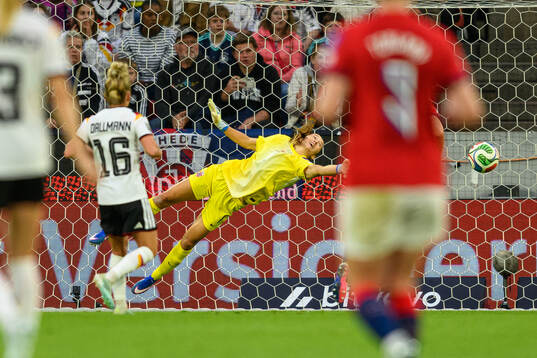 Carlotta Wamser of Germany (not pictured) scores 2-0 behind