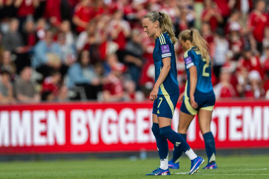 Matilda Vinberg of Sweden looks dejected