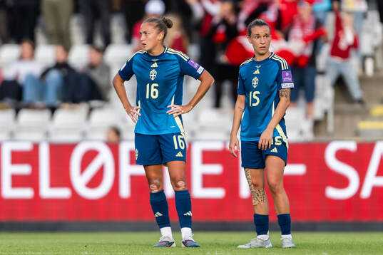 Filippa Angeldahl and Julia Zigiotti Olme of Sweden look