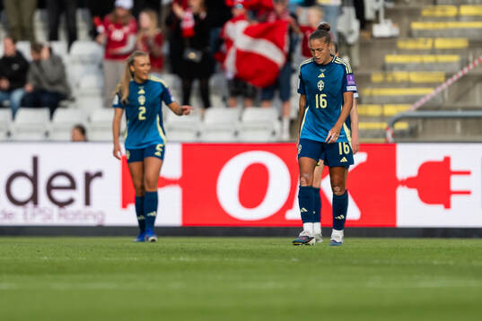 Filippa Angeldahl of Sweden looks dejected