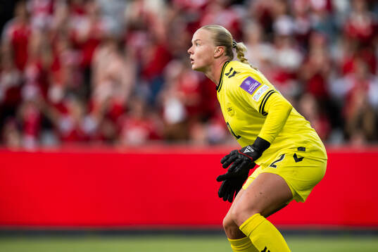 Goalkeeper Freja R. Thisgaard of Denmark