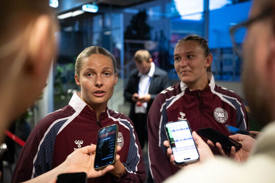 Olivia Møller Holdt of Denmark in mixed zone