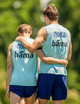 Martin Ødegaard and Sander Berge of the Norwegian national