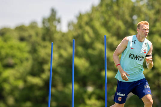 Sondre Langås of the Norwegian national football team at a