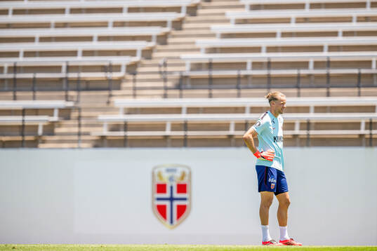 Goalkeeper Ørjan Håskjold Nyland of the Norwegian