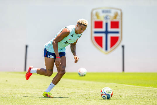 Antonio Nusa of the Norwegian national football team at a