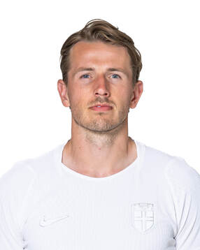 Sander Berge of the Norwegian national football team poses