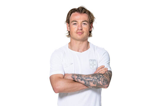 Patrick Berg of the Norwegian national football team poses