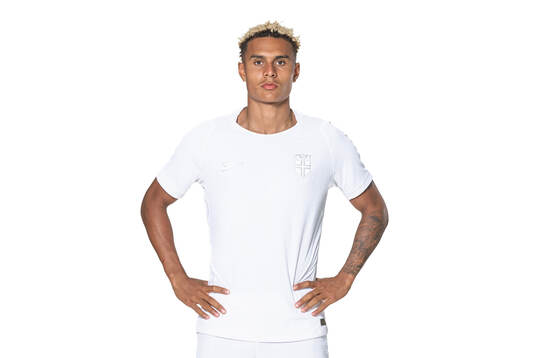 Antonio Nusa of the Norwegian national football team poses