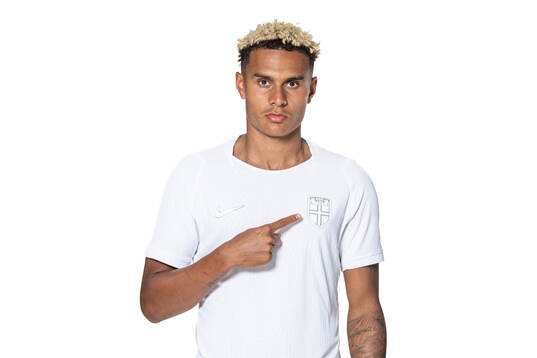 Antonio Nusa of the Norwegian national football team poses