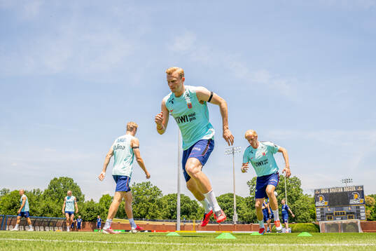 Sondre Langås of the Norwegian national football team at a
