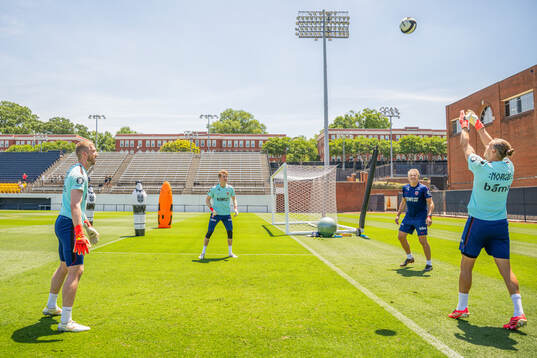 Goalkeepers Egil Selvik, Sander Tangvik, goalkeeper coach