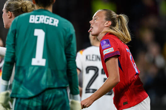 Synne Jensen of Norway looks dejected