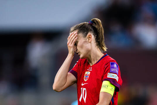 Caroline Graham Hansen of Norway looks dejected