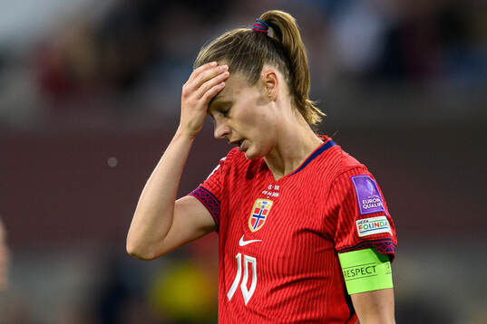 Caroline Graham Hansen of Norway looks dejected