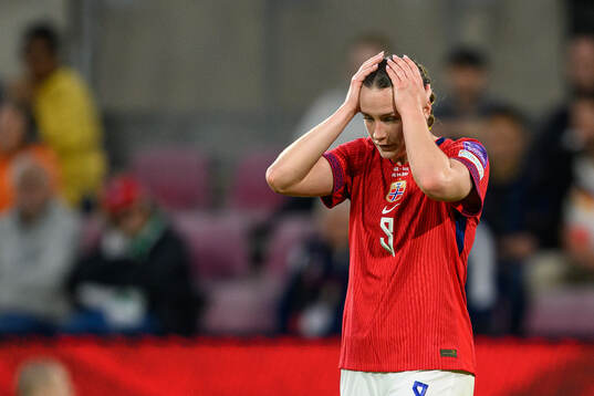 Elisabeth Terland of Norway looks dejected