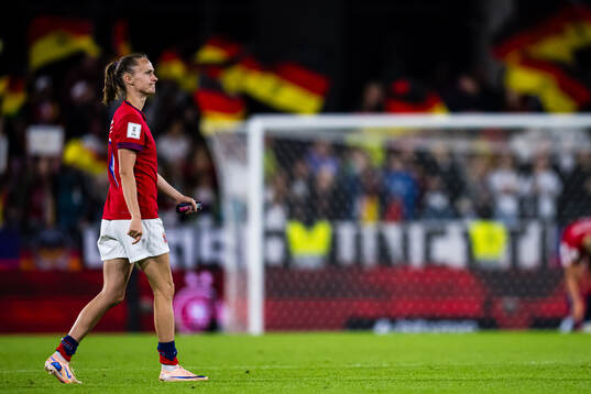 Caroline Graham Hansen of Norway looks dejected