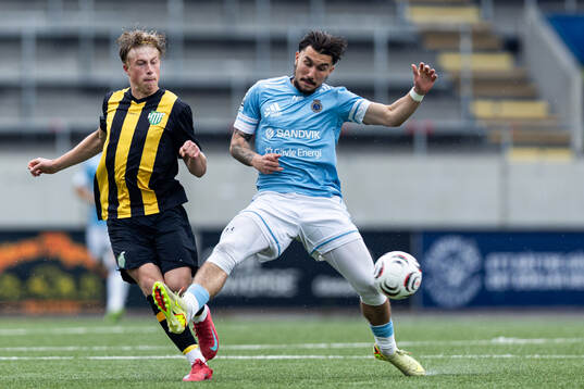 Hammarby TFFs Noah Ek och Gefles Alen Zahirovic