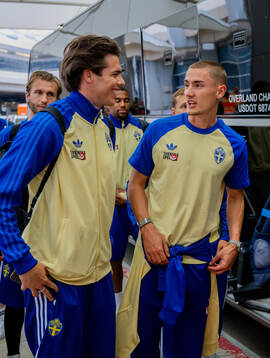 Goalkeeper Jacob Widell Zetterström and Gustaf Lagerbielke