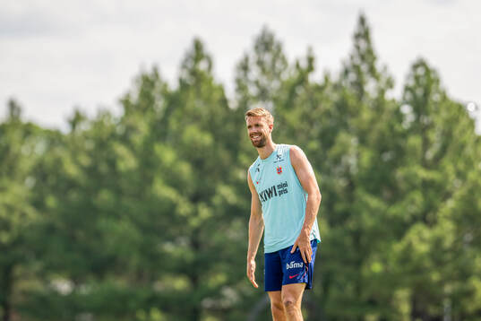 Kristoffer Ajer of the Norwegian national football team at