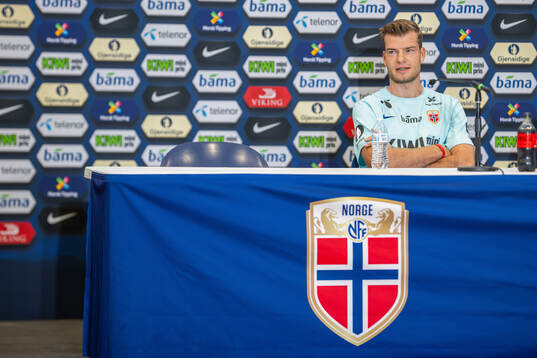 Alexander Sørloth of the Norwegian national football team