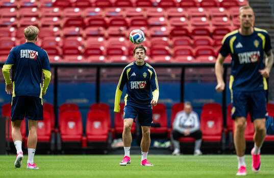 Elliot Stroud of the Swedish national football team at a