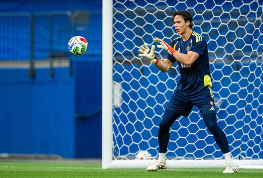 Goalkeeper Jacob Widell Zetterström of the Swedish