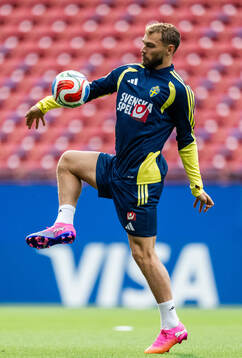 Jesper Karlström of the Swedish national football team at