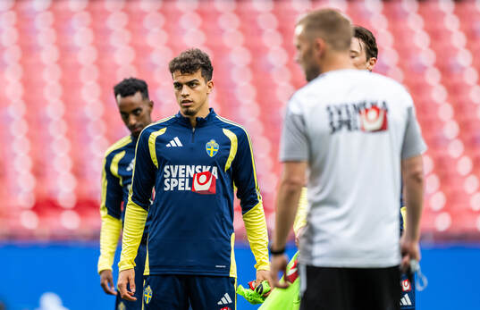 Yasin Ayari of the Swedish national football team at a