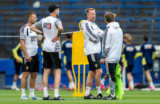 Assistant coaches Sebastian Larsson, Andreas Georgson and
