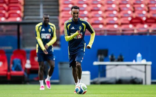 Taha Ali of the Swedish national football team at a