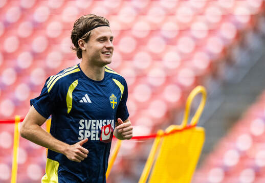 Mattias Svanberg of the Swedish national football team at a