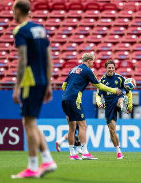 Elliot Stroud of the Swedish national football team at a