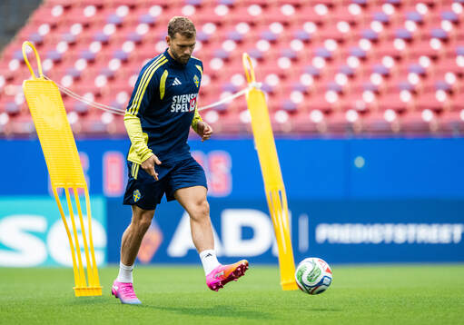 Jesper Karlström of the Swedish national football team at