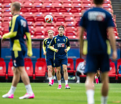 Elliot Stroud of the Swedish national football team at a
